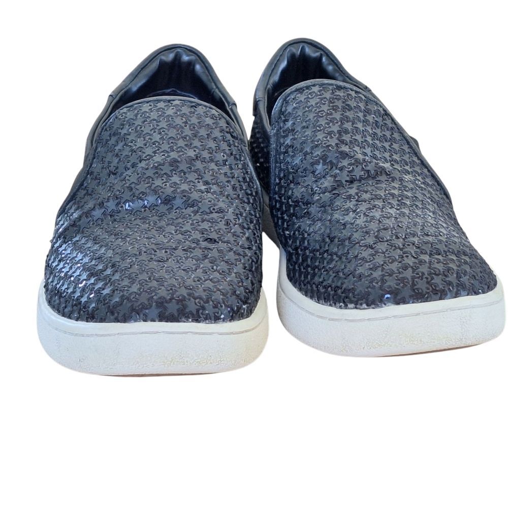 Ugg Cas Glitter Slip-On Trainer Sneakers Black Flats Star Embossed size 9 Cushy - Picture 6 of 16